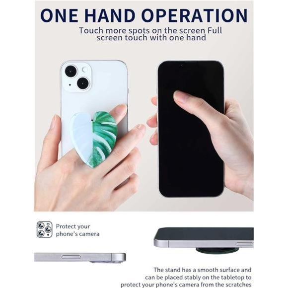 8 Pcs Leaves Phone Holder Green Plant Cell Phone Grip Holder Phone Sockets - Picture 2 of 8